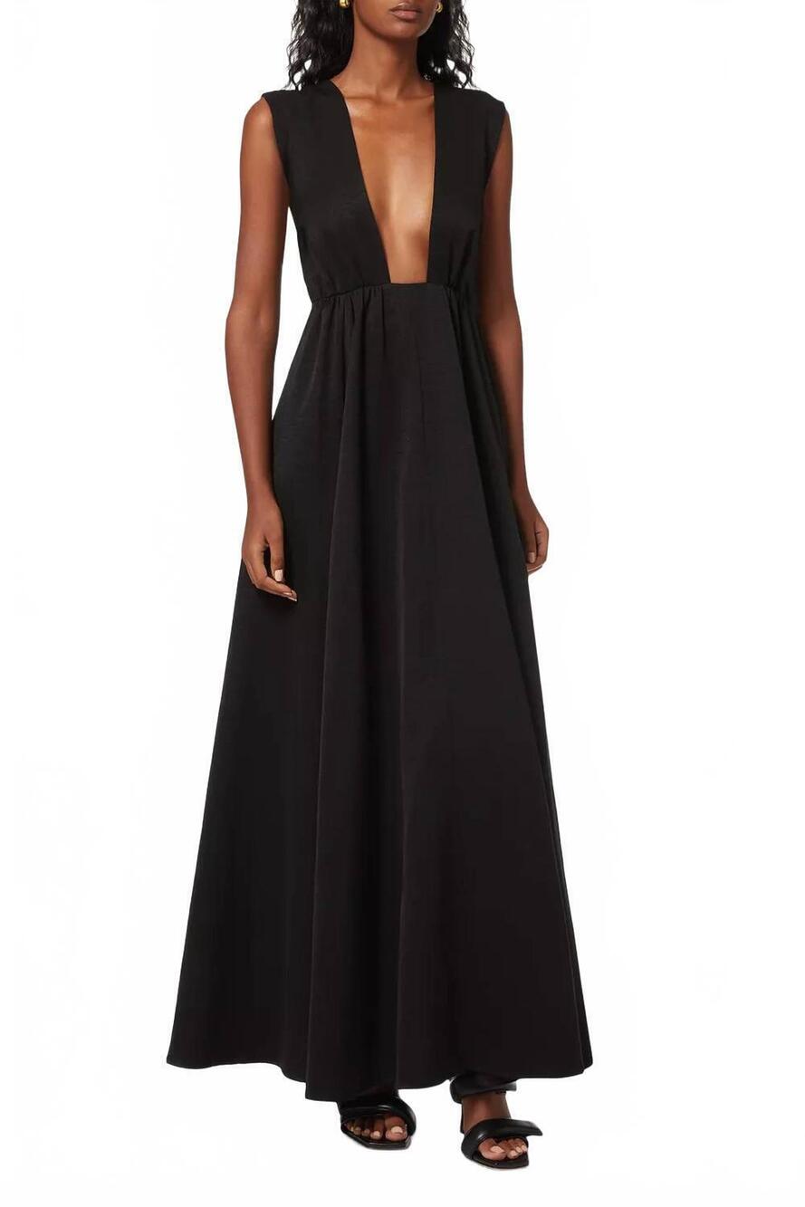 NEW PARIS GEORGIA camille maxi dress in black